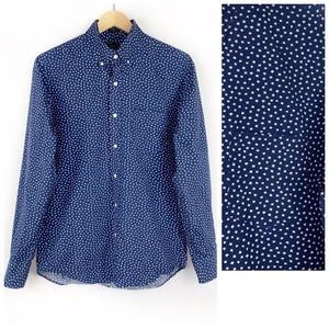 J. Crew Blue Micro Floral Button Down Shirt